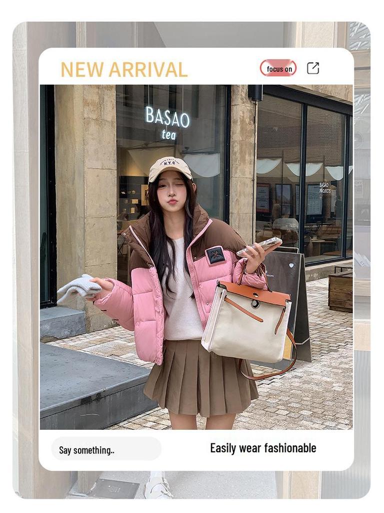 2024 Women's Korean Style Thickened Cotton Jacket - Fashionable, Loose, Warm Winter Outerwear