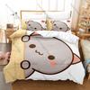 Personality Adorable Peach And Goma Cat Bedding Set New Sweet Couple Printed Duvet Cover Soft Bed Set For Girls Kids Room