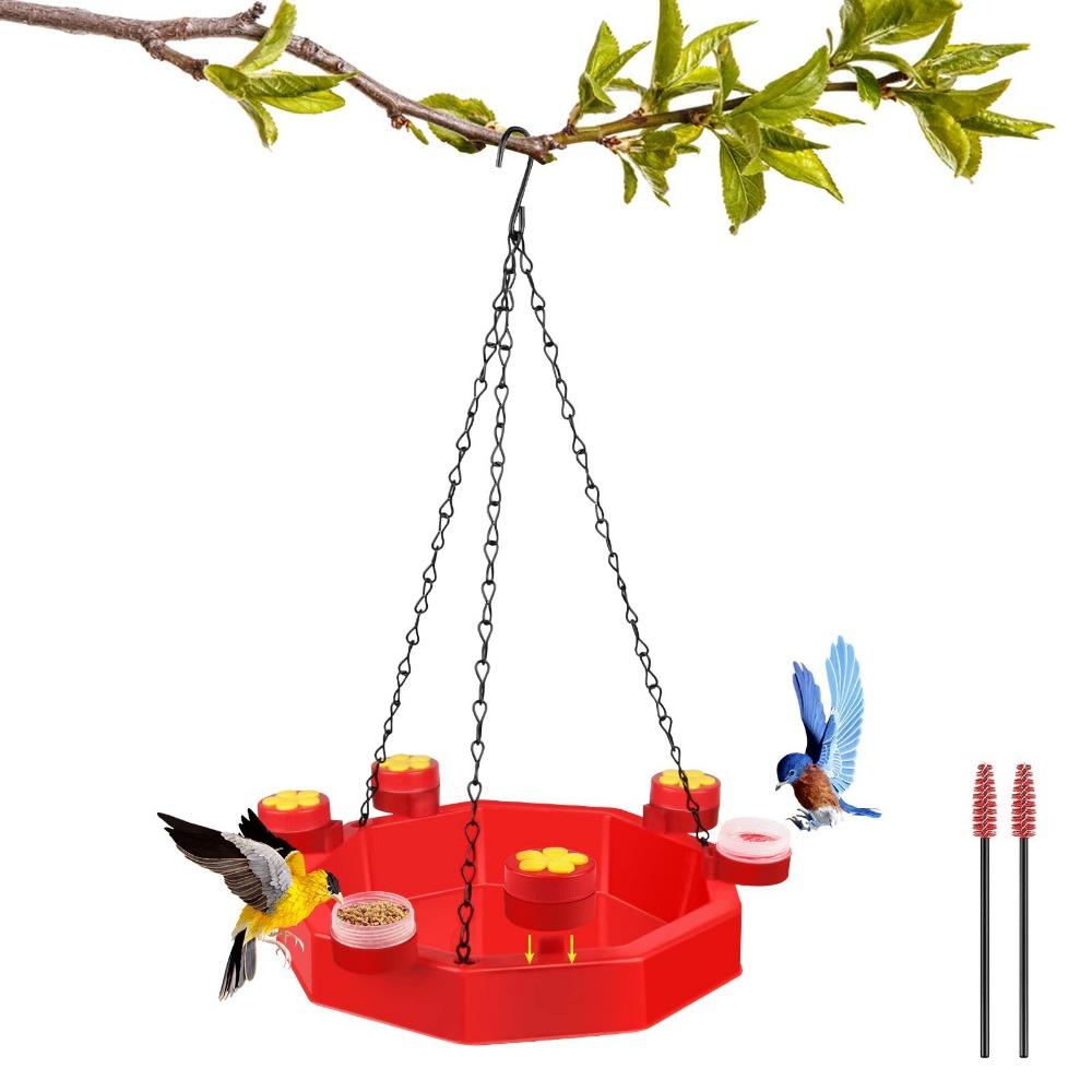 

Hanging Hummingbird Feeder Tray Red Bird Water Feeder Multifunction Wild Bird Feeder Yard красный