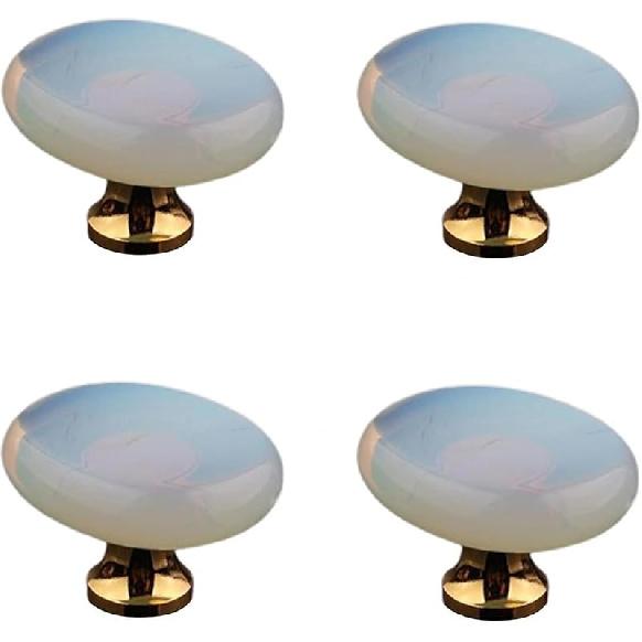 Cabinet Knobs Single Hole Nature Stone Drawer Handles Knobs Cupboard Drawer Pull Kitchen Cabinet Knob 4Pcs 9