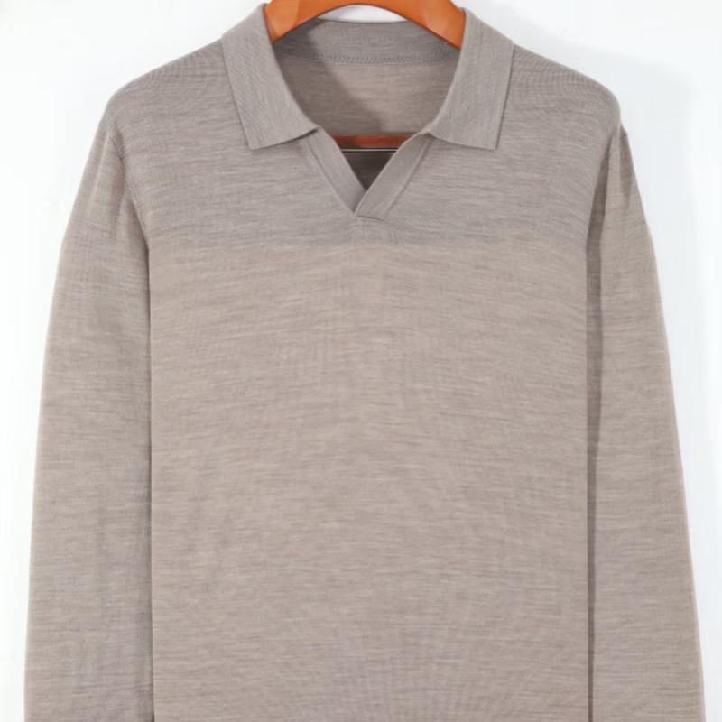 Men s 100% Merino Wool Long-Sleeve Polo Shirt 2XL