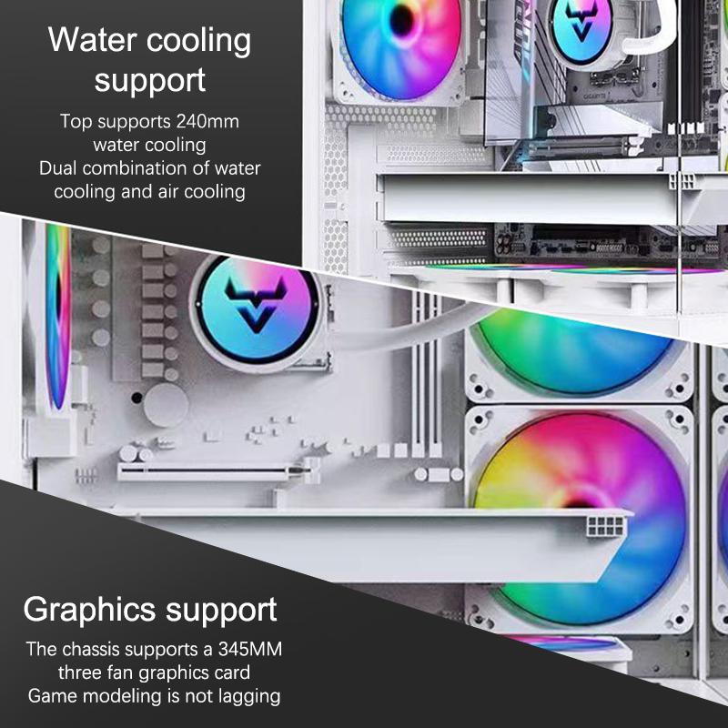 Mini Gaming Computer Case M-Atx Itx Seaview Room 270°Full View Without Column Desktop Chassis Support 240 Water Cooler Pc Case