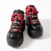 Stivaletti da Donna per Donna con Lacci Punta Tonda Fondo Spesso Botas Mujer Punk Decorazione Metallica Graffiti Scarpe con Plateau