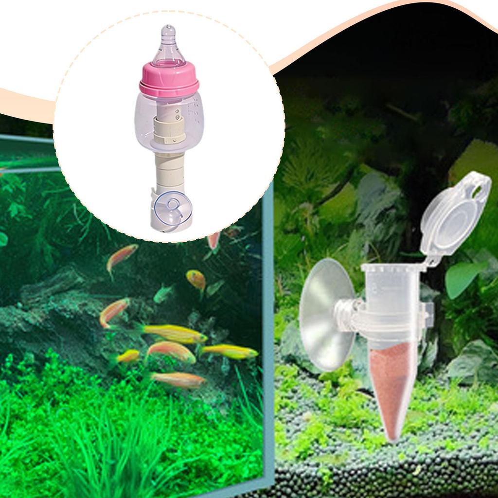 Vertical Aquarium Feeder with Suction Cup: Ideal for Home, Office And Holidays.