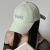 Embroidered Letter Baseball Cap Striped Design Sweet Bow Tie Sports Hat Bow Ribbon Design Cotton Material Embroidered Letter Cap