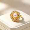 Natural Freshwater Pearl Rings For Women Fashion Female Ring Pearl Jewelry Adjustable Ring
