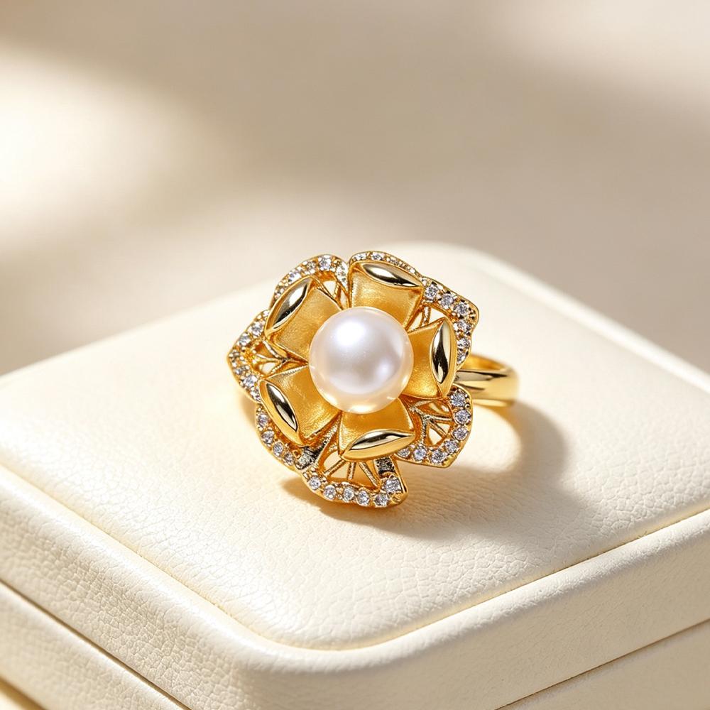 Natural Freshwater Pearl Rings For Women Fashion Female Ring Pearl Jewelry Adjustable Ring