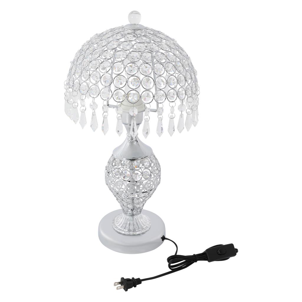 Silver Mermaid Crystal Table Lamp - Modern Luxury Decorative Lamp with Push Button Switch & E26 Holder for Bedroom, Cafe Decor