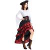Game Themed Pirate Queen Costume With Ruffled Long Dress For Cosplay Enthusiasts