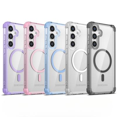 Adequado para Samsung S25 Capa de Telefone Magnética Transparente Capa de Proteção para Carregamento Sem Fio Samsung Note20 Ultra