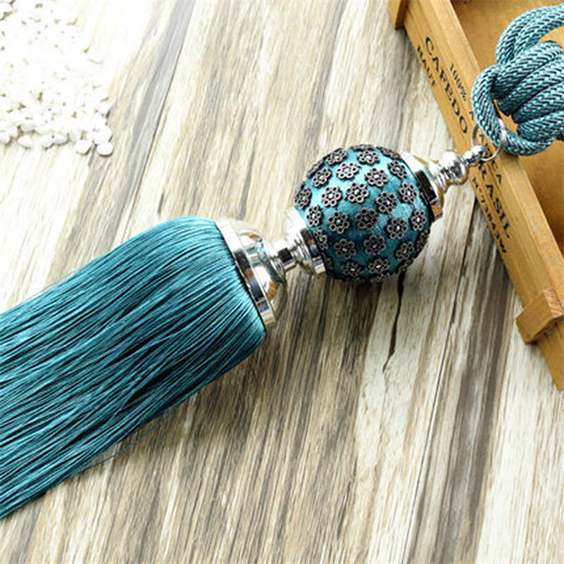 1 Pair Curtain Tassel Fringe Tiebacks Holdbacks Hanging Belt Ball Ropes Curtain Accessories