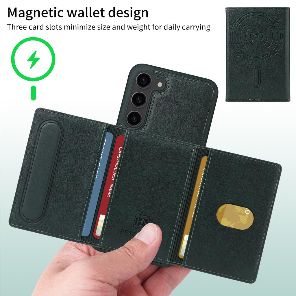 Für Samsung Galaxy S23+ Magnetische Hülle BETOPNICE Leder Handyhülle Ständer mit Abnehmbarer Kartentasche