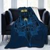 Time Traveler Flannel Throw Blanket Soft TARDIS Blue Design All Season Cozy Comfort for Doctor Who Fan Gift
