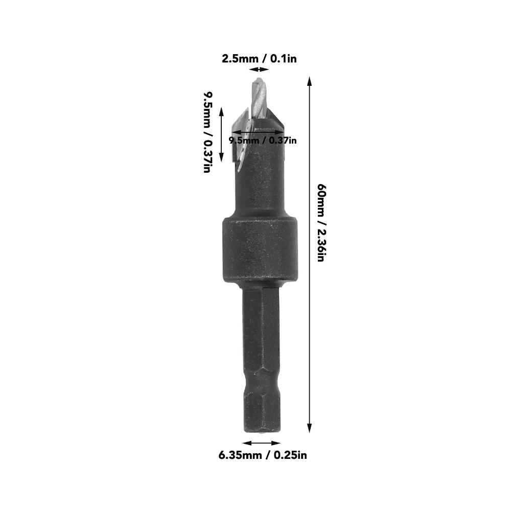 Tapered Countersink Drill Bit Milling Cutter  Woodworking Chamfer Drilling and Countersinking