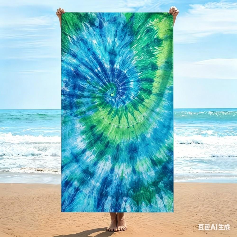 Asciugamani da Spiaggia con Stampa Tie Dye a Spirale Microfibra Leggero Asciugatura Rapida Asciugamano da Bagno Sportivo Tappetino da Picnic Mandala Regalo Unico per le Vacanze