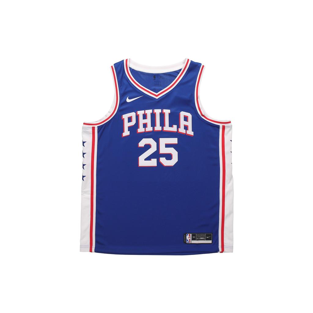 Nike NBA 2020 Season Philadelphia 76ers Jersey, Simmons No. 25 Men Tops Light-Blue CW3678-498