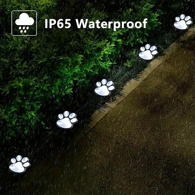 1-12PCS Outdoor LED Solar Waterproof Dog Cat Paw Print Light Path Lawn Lamp for Garden Patio Summer Camping Home Decor
