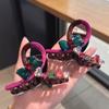 Color Block Bow Hair Claw for Women, Elegant Shark Clip, Back Head Half Up Hairpin, Fashion Hair Accessories