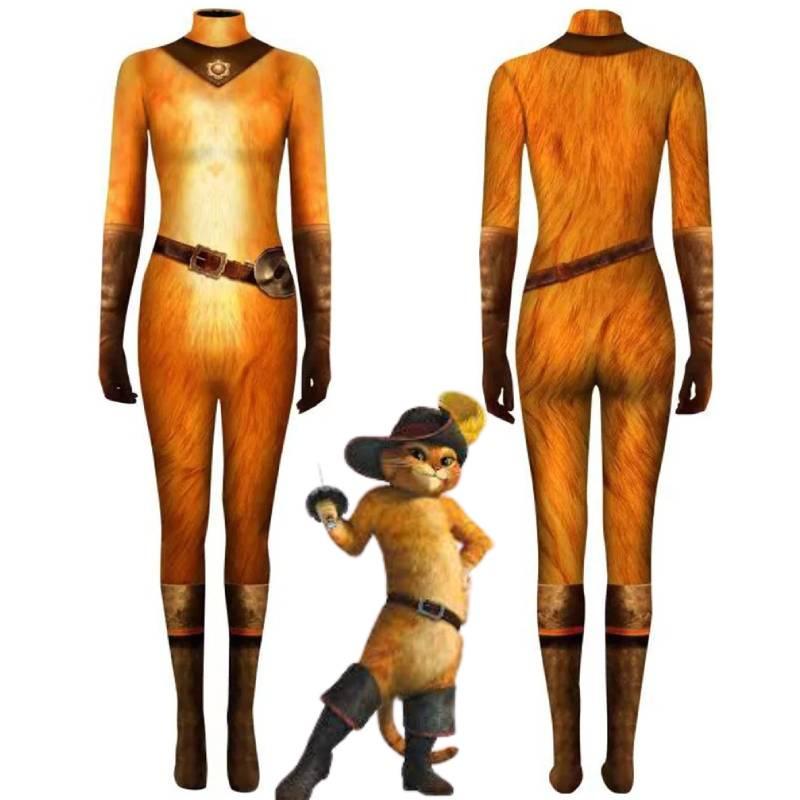 Polyester Puss In Boots Cosplay Outfit For Role Play And Stage Performance