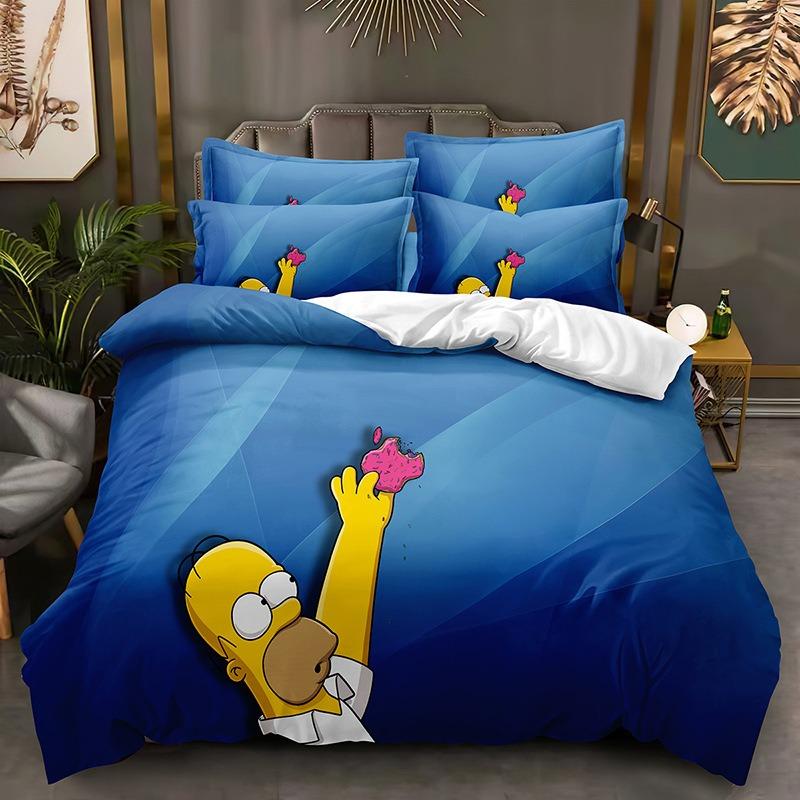 Funny Animation The Simpsons Duvet Cover Microfiber Bedding Set 3D Print Duvet Quilt Cover With Gifts Suitable for Boy and Girls