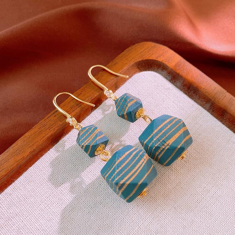 

Высококачественные ретро полосатые серьги-крючки с геометрическим дизайном из бисера и циркона для женщин