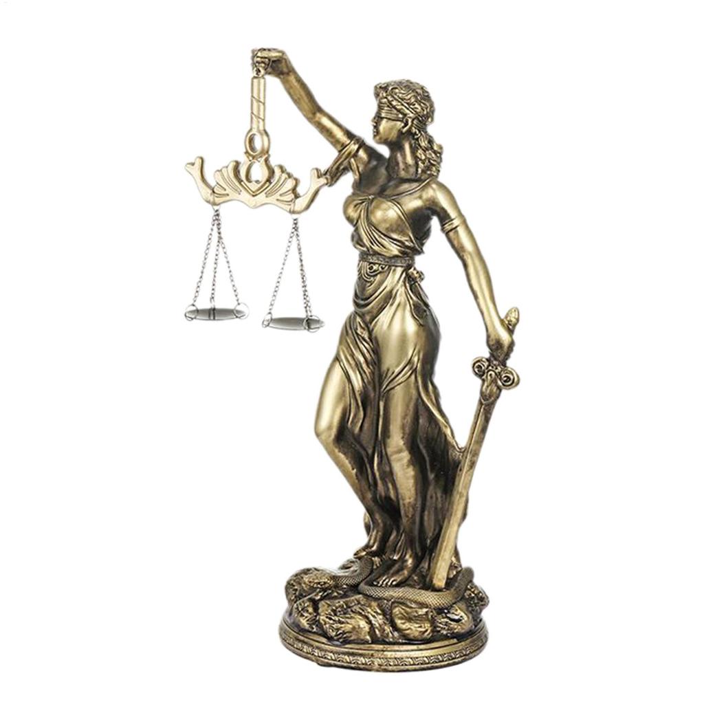 Resin Lady Justice Statue European Style Goddess Of Justice Desktop Sculpture Scale Of Justice Sculpture For Home Office Deco