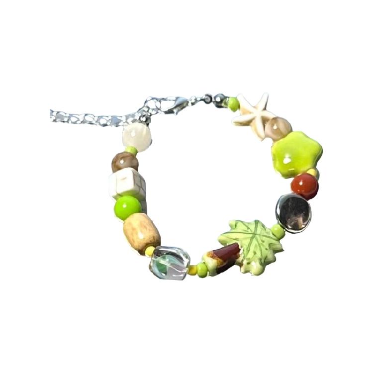 Lightweight Beaded Charm Bracelet Adjustable Wristchain Fashion Wrist Jewelry Stylish Wristband for Casual Outfits