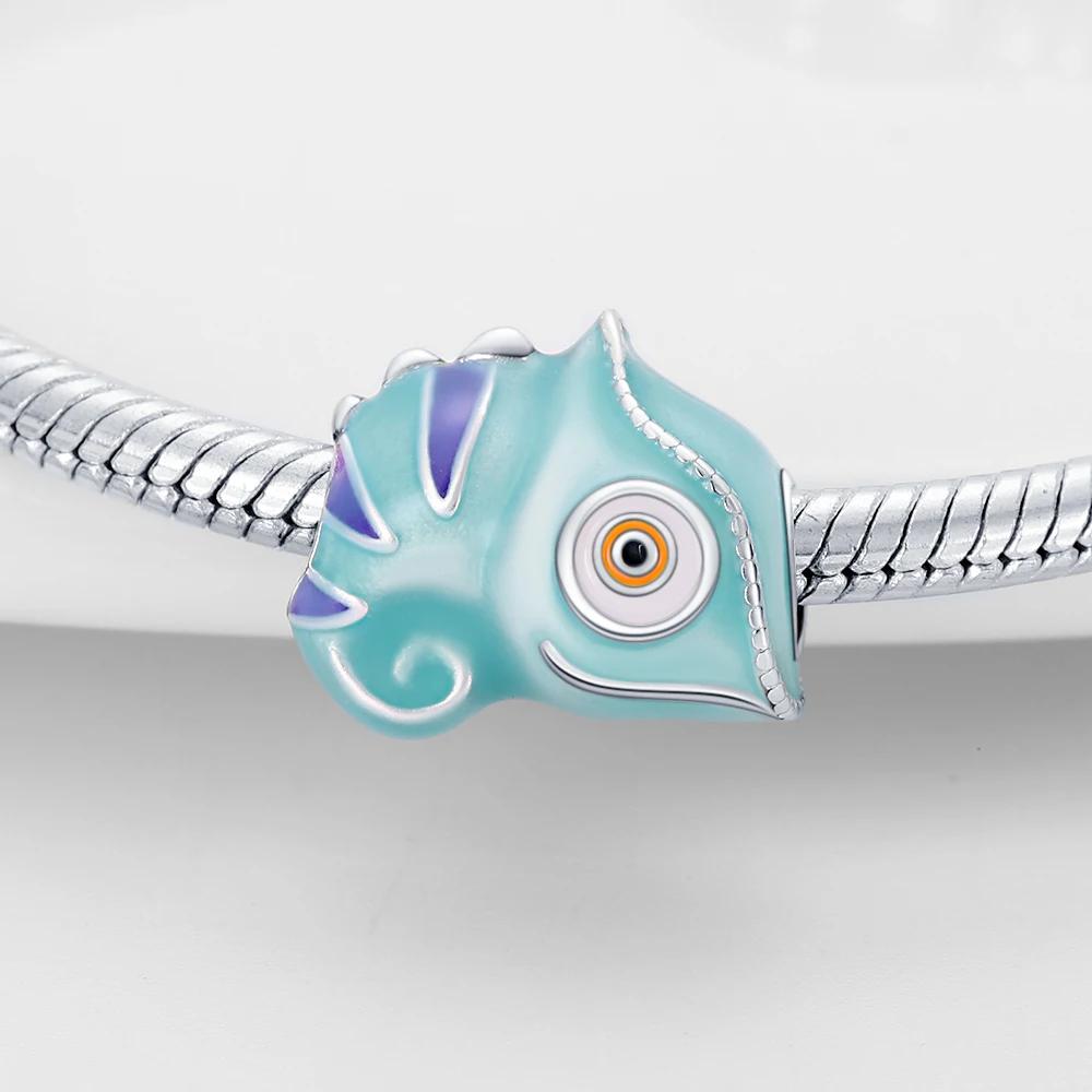 Charms Original Copper Plated Colorful Chameleon Beads Fit Bracelet Diy Fine Gift Women Delicate Jewelry Accessory