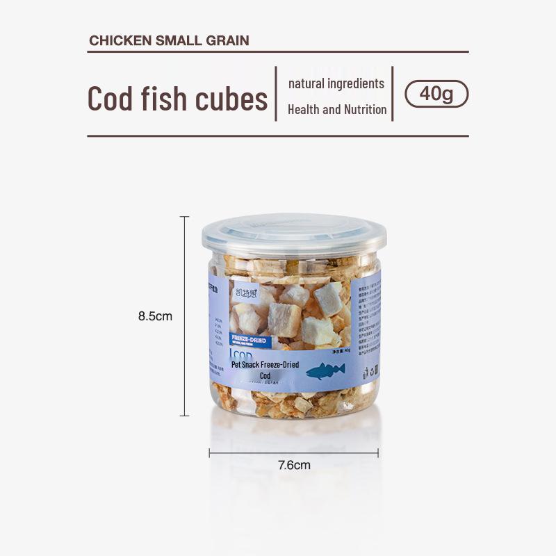 Pet Snacks: Freeze-Dried Chicken, Duck, Beef, Salmon, Quail, Egg Yolk Granules for Cats & Dogs (Small Jar)