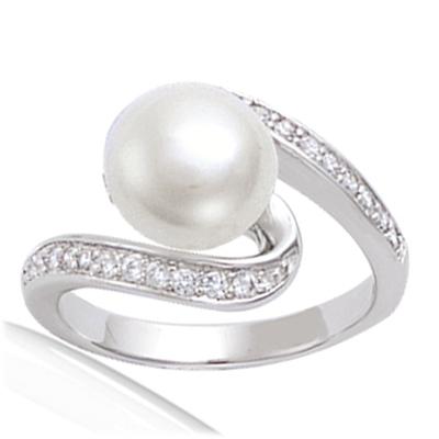 Δαχτυλίδι Ασήμι 'Pearl Beauty' Ασημί λευκό (ροδιωμένο) - 10 χιλ.