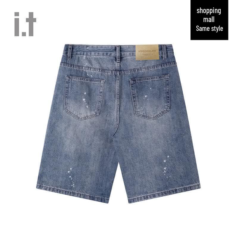 CHOCOOLATE i.t Unisex Distressed Graffiti Denim Shorts
