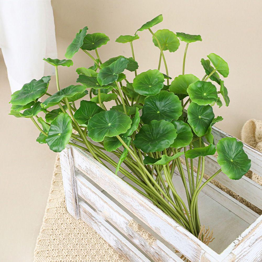 18 Heads Faux Lotus Leaf Plant Real Touch Fake Plants Artificial Lotus Leaf  Wedding Party
