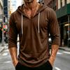 Men's Loose Fit Casual Hoodie Lightweight Pullover with Three Quarter Sleeve Drawstring Hooded Shirt for Everyday Wear