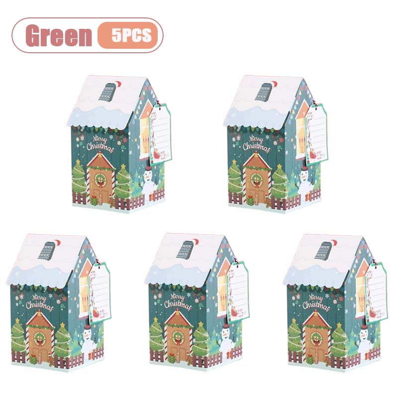 1-40PCS Christmas Themed Snowman Gingerbread House Cookie Box Decorative Gift Packaging for Holiday Candy Treats Party Present