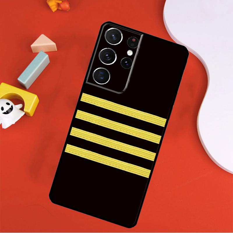 Airplane Pilot Epaulette Phone Case For Samsung Galaxy S25 Ultra S9 S10 S20 FE S21 S22 S23 S24 Plus S24 Ultra Cover