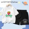 Katseye Girl Group Printed T-shirts Children's Clothing Girls Boys Summer Round Neck Short Sleeve T-shirt Shorts Set Soft