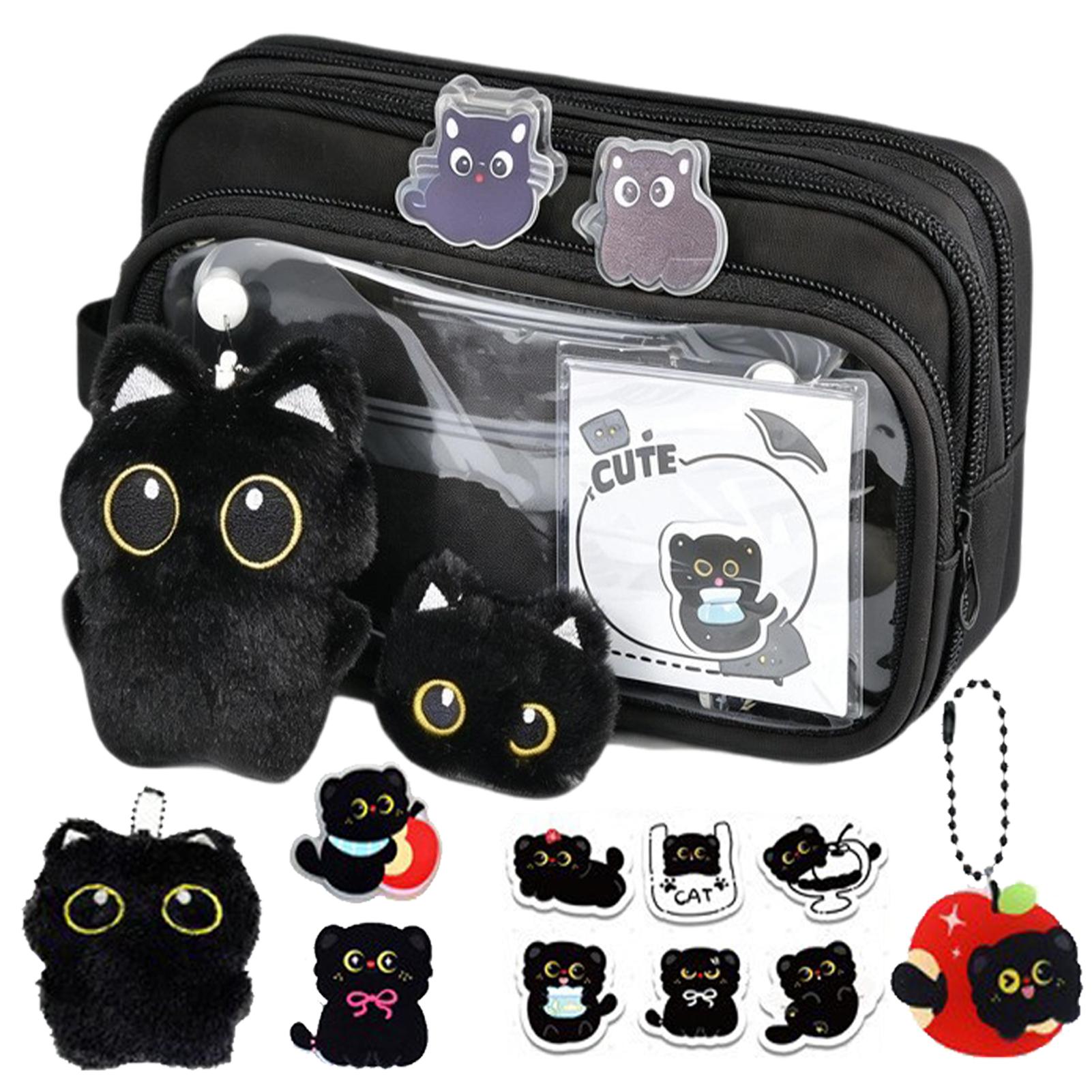 

10 Layer Creative Black Cat Design Removable Pencil Case Large Capacity Stationery Case Cute Pencil Case for Student Office