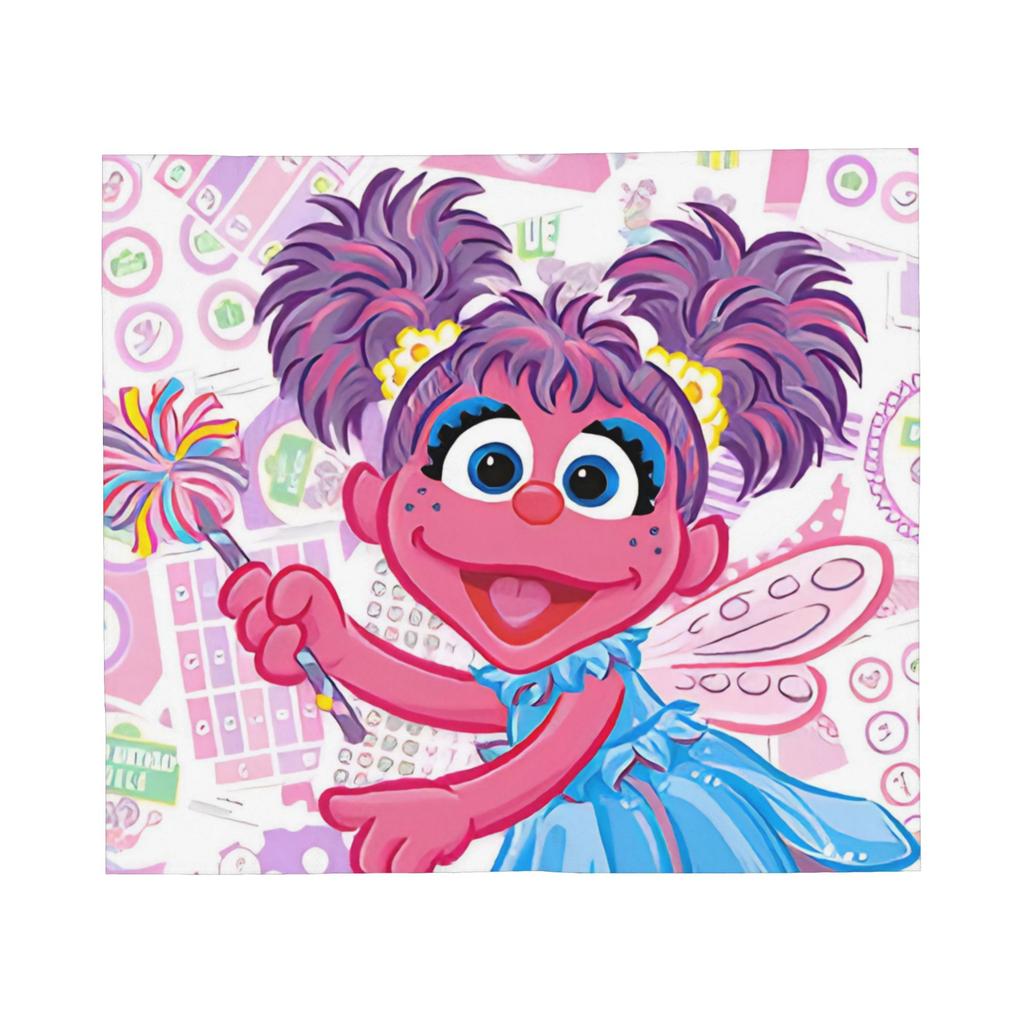Sesame Street Cartoon Blanket Coral Fleece Plush Spring/Autumn Abby Cadabby Breathable Throw Blankets for Bed Bedroom Rug Piece