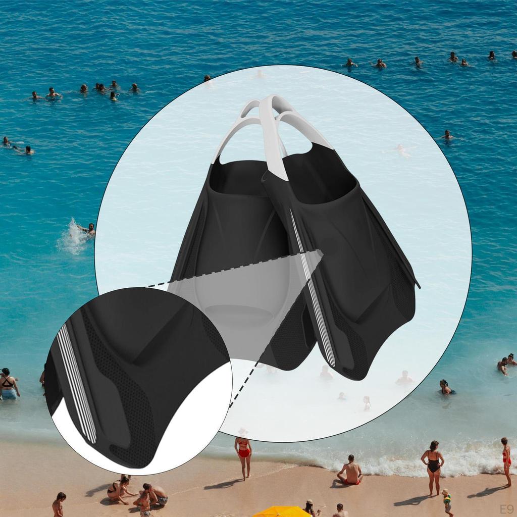 1 Pair Swim Flippers Nonslip Scuba Diving Fins Training Soft Silicone Short Design for