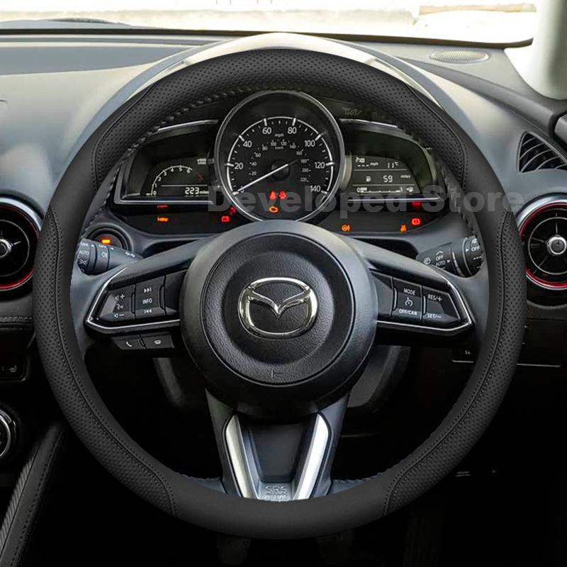 Auto Lenkradbezug Für Mazda cx 5 cx-5 AWD 2025-2013 Leder Rund Auto Lenkrad Mazda cx 5 Zubehör hrlcu33