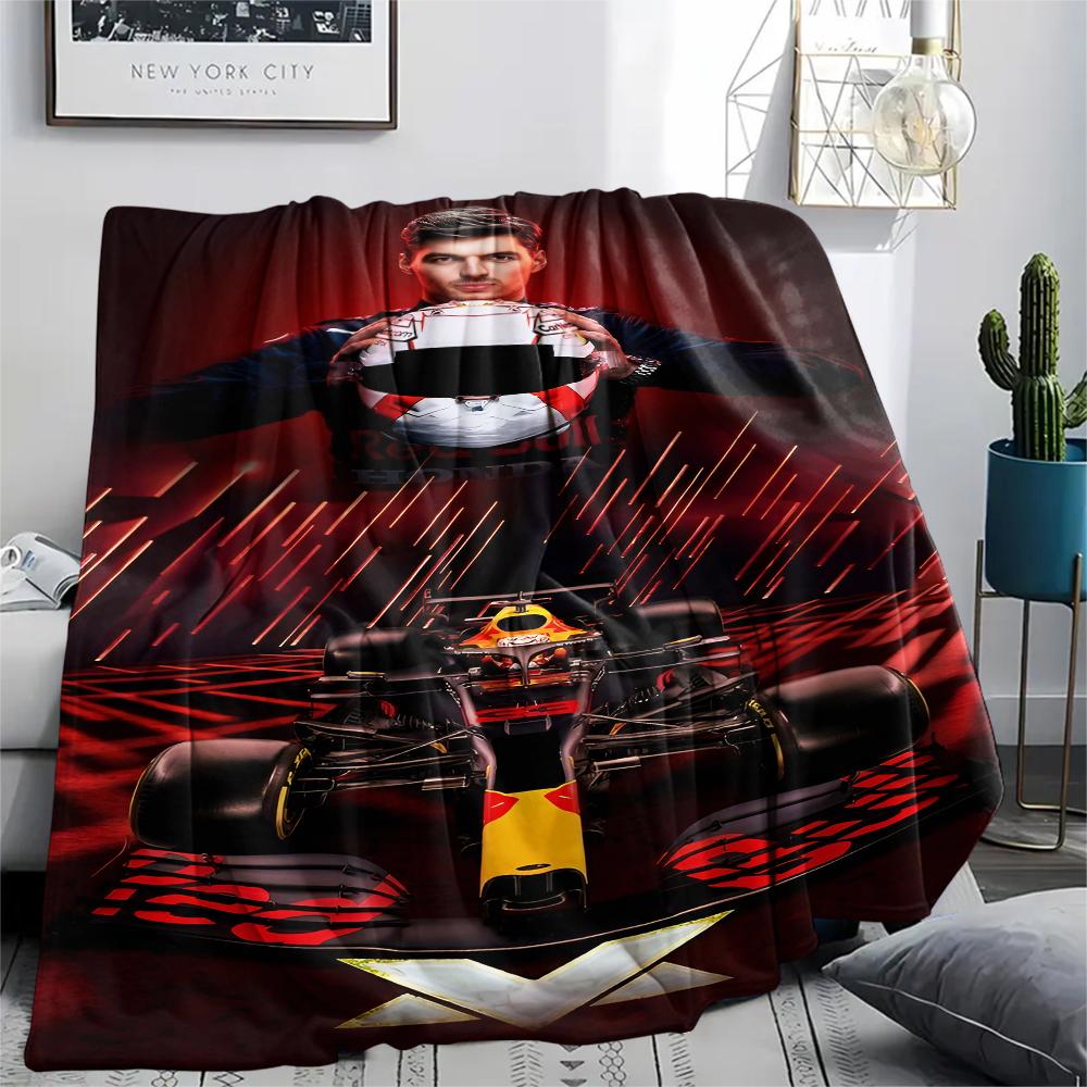 1 pièce Couverture en Flanelle Imprimée Max Verstappen, Haute qualité Toutes Saisons, Décoration d'Intérieur, Chaleur et Confort, Parfaite pour les Cadeaux de Noël