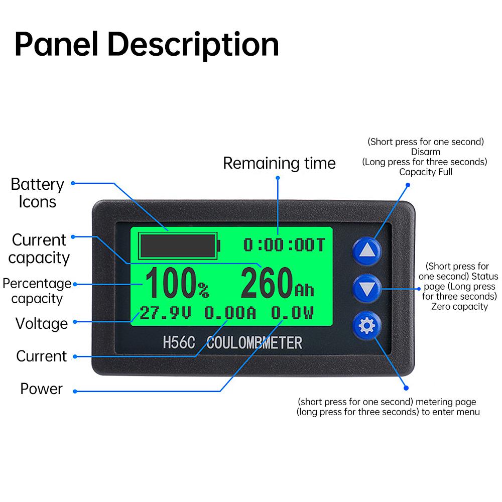 DC 111V 11A/11A/111A Battery Coulometer Professional Precision Digital Battery Capacity Tester for LiFePo Coulomb Counter Meter