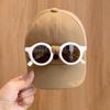 Removable Glasses Baby Spring and Summer New Short-brimmed Sun Protection Baseball Cap for Boys and Girls Trendy Sun Protection Casual Baseball Cap