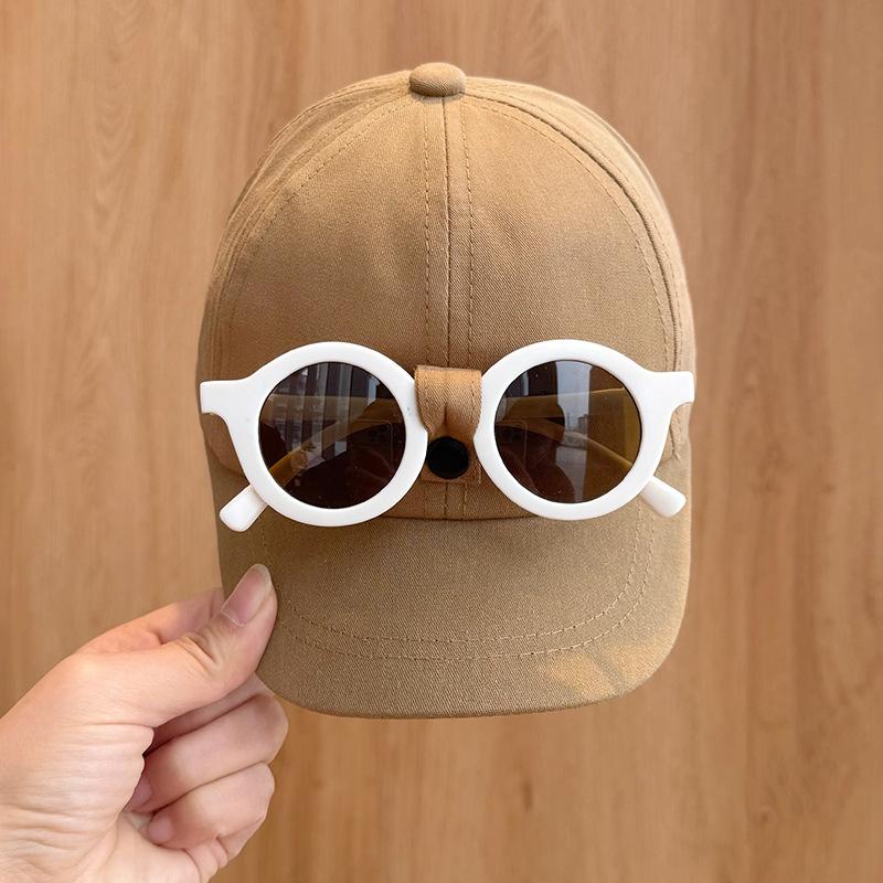 Removable Glasses Baby Spring and Summer New Short-brimmed Sun Protection Baseball Cap for Boys and Girls Trendy Sun Protection Casual Baseball Cap