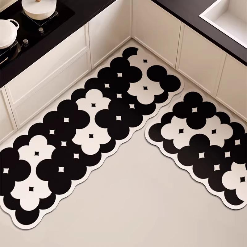 Kitchen Super Absorbent Floor Mat Irregularly Shaped Non-slip Rug Bathroom Non-slip Door Rug Ideal for Kitchens and Bathrooms