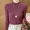 Slim and Thin Bottoming Shirt Women's Semi-high Neck Sweater Autumn and Winter Knitwear Tops