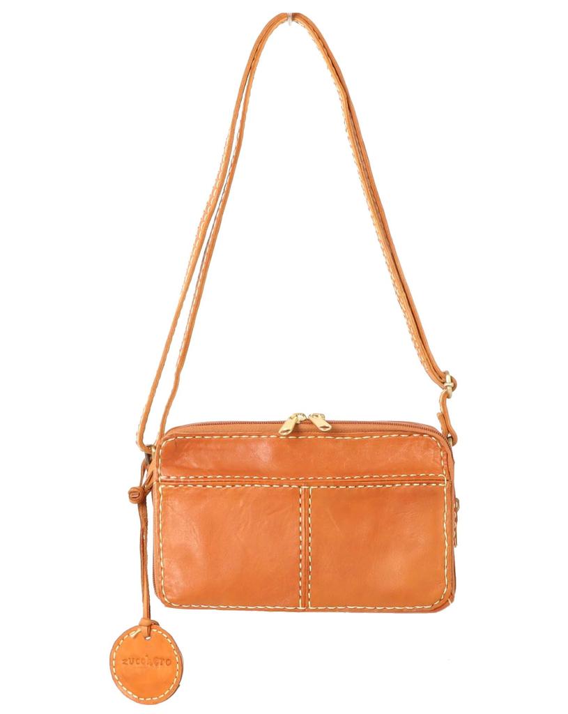 ZUCCHERO Women's Small Shoulder Bag, Crossbody, Genuine Leather, Lightweight, Brown, 49086