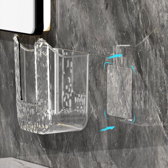 Wipes Storage Box Transparent Wall-mounted Punch-free Bathroom Tissue Holder Wipes Dispenser Paper Storage Case Organizer