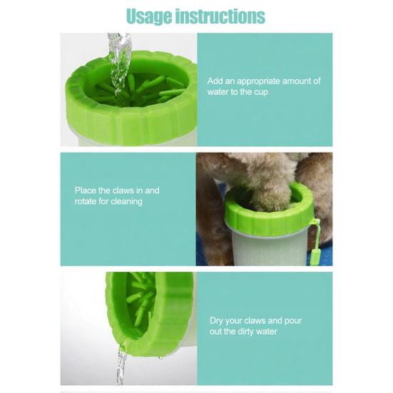 Dog Paw Cleaner Cup Portable Dog Paw Cleaning Tool Silicone Paw Cleaner with Soft Bristles for Medium Large Dogs Travel Park Visit