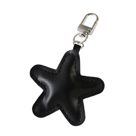 Yousheng Keychain Pendant Imitation Leather Soft Cotton-Filled Star Shape Key Chain with Metal Buckle Bag Hanging Ornament